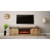 Mueble TV Cama Meble GRANERO con mueble de chimenea, roble Wotan, 2000×350×567 mm, 2 puertas, 2 estantes