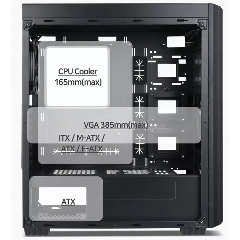 Caja de ordenador Gembird Fornax K500 ATX, Midi-Tower, negra
