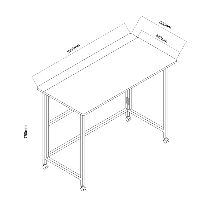 Mesa plegable Maclean, negra, portátil, 100 x 50 cm, máx. 50 kg MC-1250 B