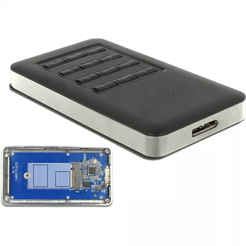 Caja para SSD DELOCK 42594 Negro Plata M.2
