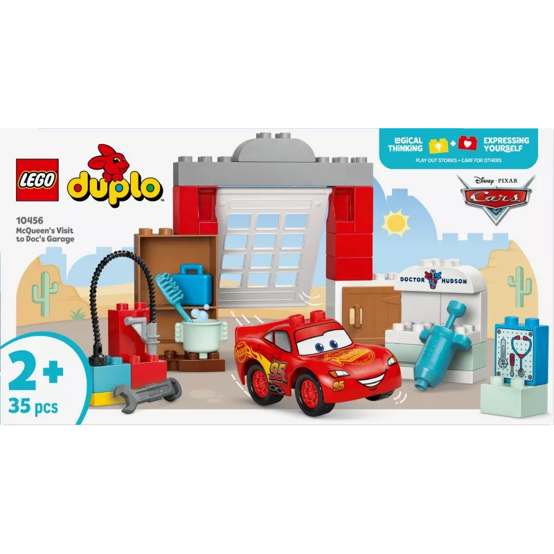Juguete de construcción LEGO DUPLO 10456 Disney La visita de McQueen al taller de Doc — 35 piezas, para niños a partir de 2 años, bloques grandes