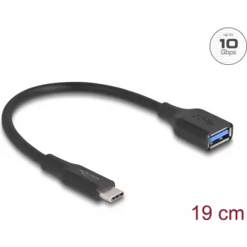 DeLOCK Adaptador USB USB Type-C conector macho a Type-A conector hembra 10 Gbit/s 19 cm 60 W