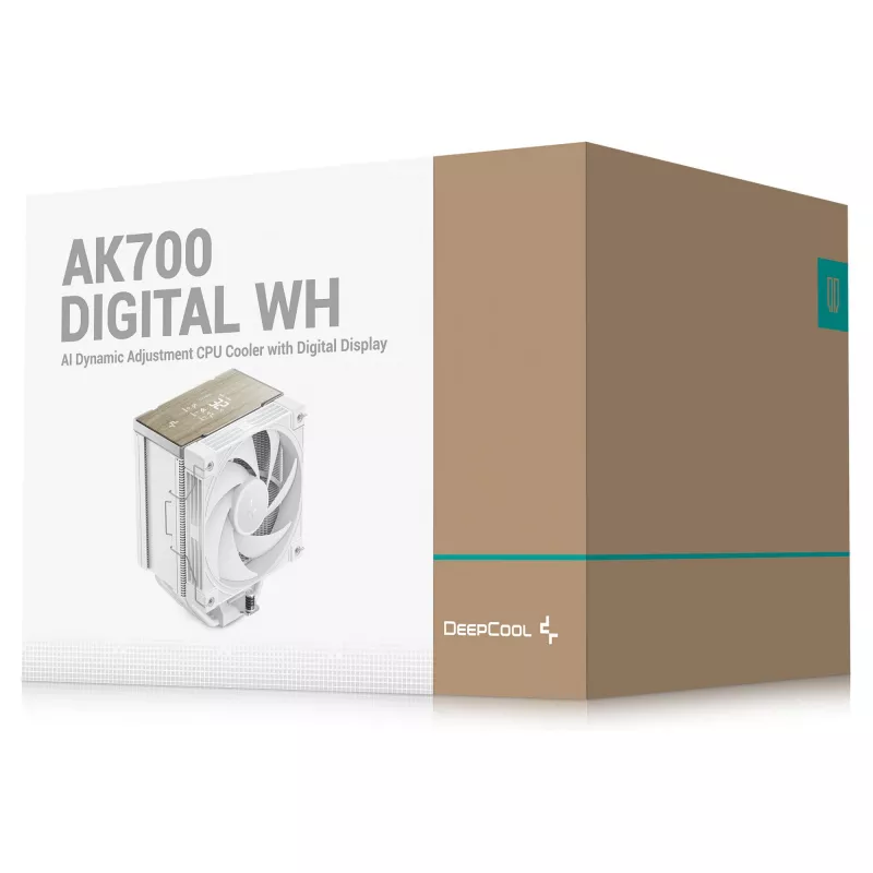 Disipador de aire DeepCool AK700 Digital WH, ventilador de 120 mm, compatible con AM5/AM4/LGA 1700/1200/1155/1151/1150, blanco