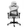 Silla gaming Huzaro Force 6.2 con asiento envolvente gris, blanca