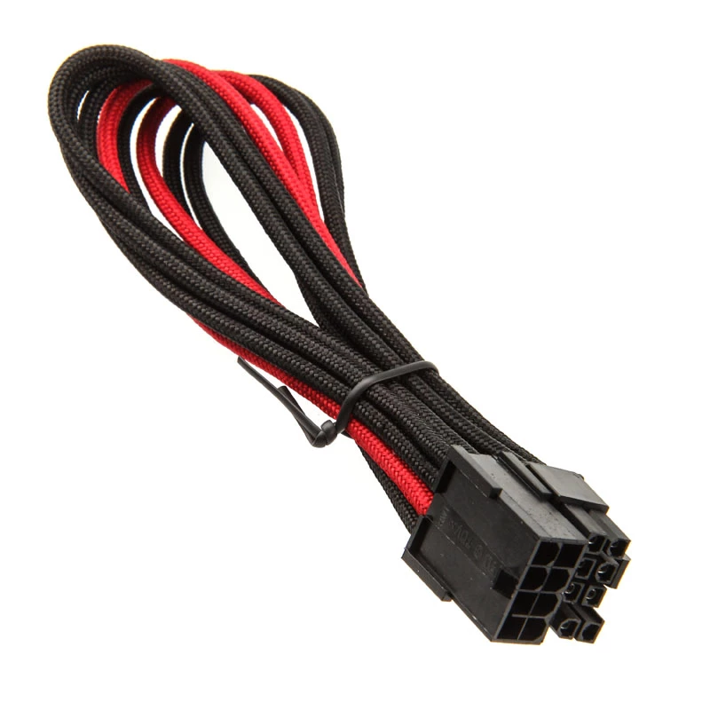 Cable SilverStone de 8 pines PCIe a 6+2 pines PCIe, 250 mm – negro/rojo