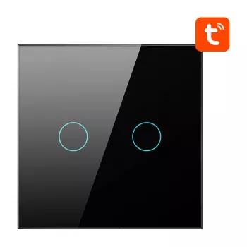Interruptor de luz inteligente Avatto ZTS02-EU-B2 ZigBee 2 vías negro, montaje en pared, modelo EU