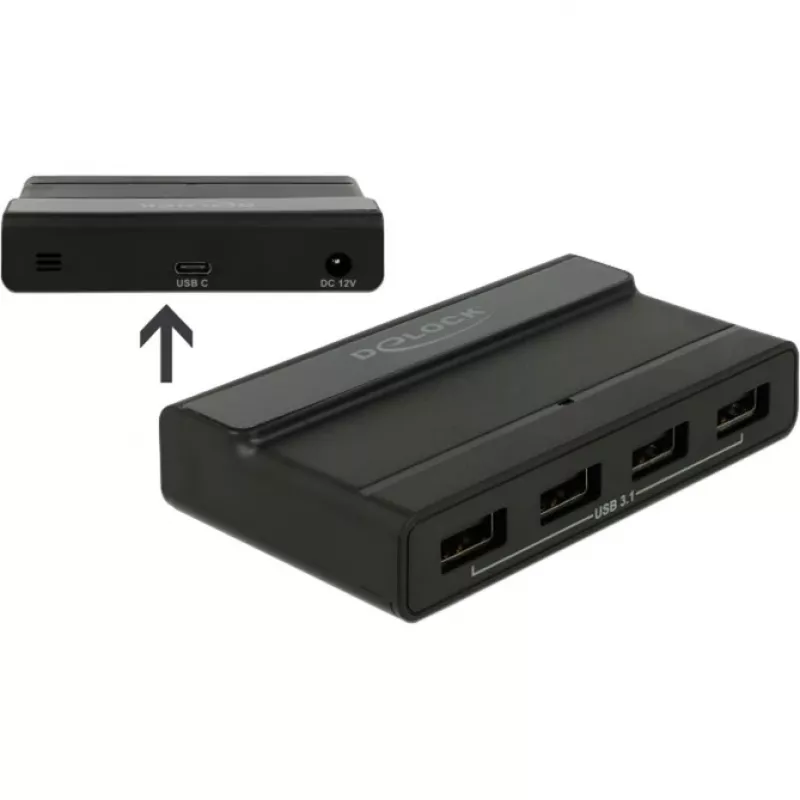 Hub USB DeLOCK externo 4 puertos 10 Gbps