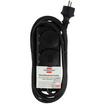 Alargador Brennenstuhl IP44 2 tomas negro 2,0 m H07RN-F 3G1,5 - Alargador - AC 230 V - Tomas de salida: 2 - 2 m (1159930)