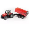 Modelo de tractor BRUDER Massey Ferguson 7480 con remolque basculante