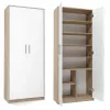 Archivador OLIV 2D 74x35x180 cm, roble Sonoma/blanco