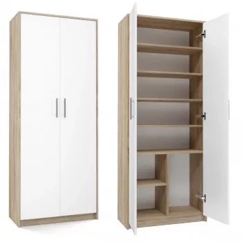 Archivador OLIV 2D 74x35x180 cm, roble Sonoma/blanco