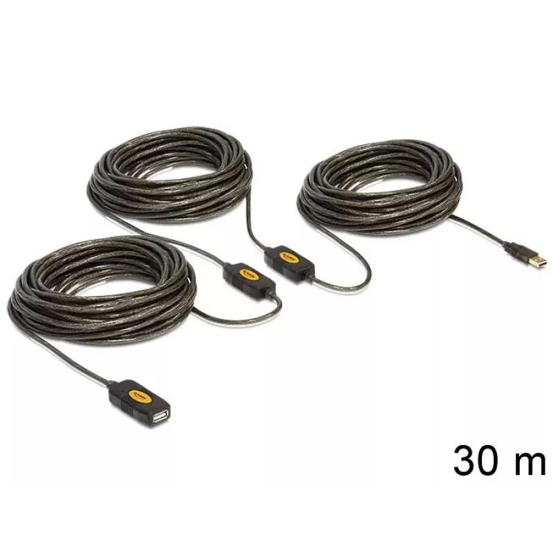 Cable USB DeLOCK 30 m USB2.0 USB A Negro