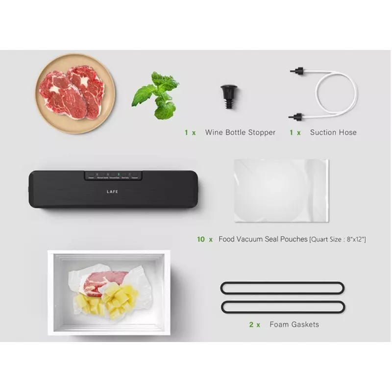 Envasadora al vacío LAFE LAFVAC47539 diseño compacto – envasadora de alimentos fácil de usar
