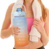Extralink Botella de agua motivacional, 2000 ml botella deportiva, azul-naranja, BUT-993