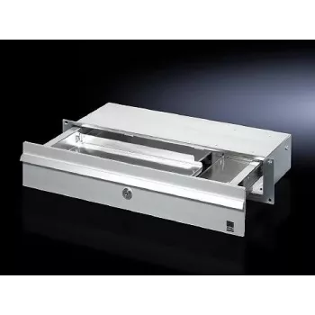 Unidad de cajón Rittal CP 6002.000 — carcasa de aluminio/acero, 390×139×32 mm, gris