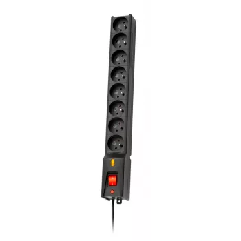 Regleta LESTAR LXA 816 G-A K negra 8 tomas AC 230 V