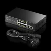 Switch de red Cudy FS1010PG — 10/100 Mbps, 8 puertos PoE, 2 uplink, presupuesto PoE 120W, carcasa metálica