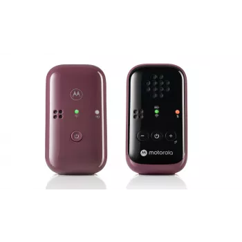 Motorola | Travel Audio Baby Monitor | PIP12 | Sonido HD cristalino; 10 horas de autonomía; El diseño portátil y magnético apaga los dispositivos automáticamente | Rojo burdeos