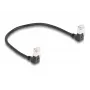 Cable de red DeLOCK RJ45 Cat.6A S/FTP fino acodado 90° hacia abajo 0,25 m negro
