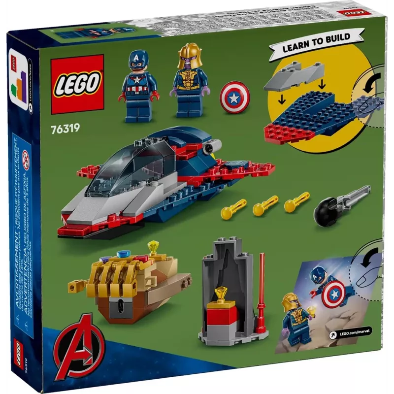 Set de construcción LEGO Marvel Super Heroes Capitán América Thanos 76319 — 107 piezas, 2 minifiguras, edad 4+