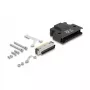 Conector macho MDR DELOCK de 50 pines conexión por soldadura con carcasa, negro, 41,1×50×12,7 mm