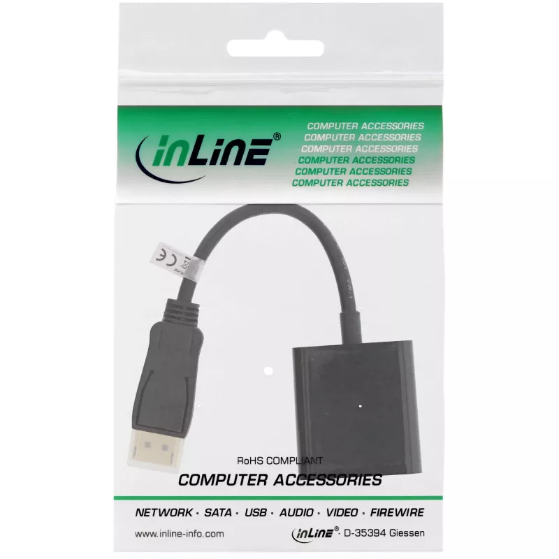 Adaptador de cable de vídeo Microconnect DPDVID 0,15 m DisplayPort DVI-D negro