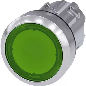 Siemens pulsador actuador plano, anillo frontal metálico, brillante verde SIRIUS ACT 3SU1051-0AB40-0AA0 1 ud. (3SU1051-0AB40-0AA0)