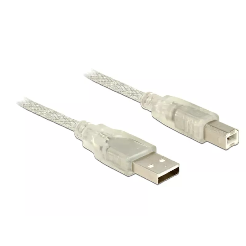 Cable USB DeLOCK 83895 USB 2.0 3 m USB A USB B transparente