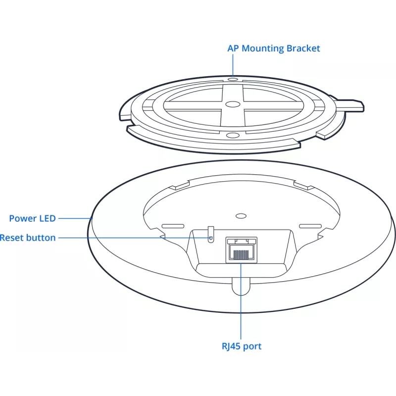 Punto de acceso inalámbrico Teltonika TAP400 Wi‑Fi 6, 2,4/5 GHz, 3000 Mbit/s, PoE, 1x LAN, 3 antenas, blanco