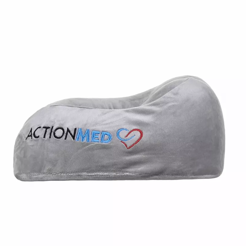 Almohada cervical ortopédica de viaje ActionMed PO400AM, relleno de espuma, gris – soporte para cuello y nuca
