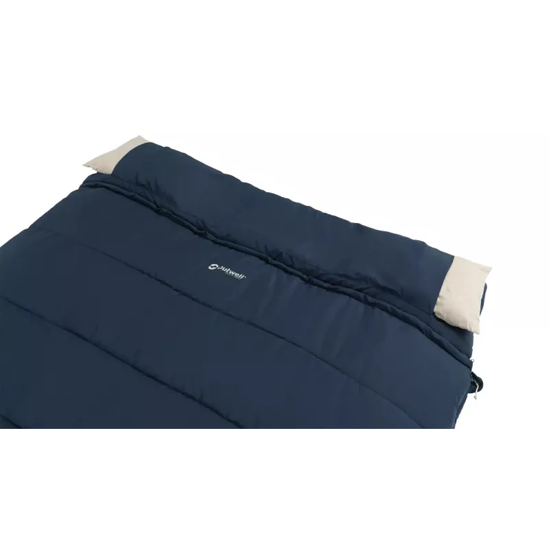 Saco de dormir Outwell Contour Lux Double rectangular poliéster, 1450×2200 mm, altura máxima del usuario 190 cm, azul