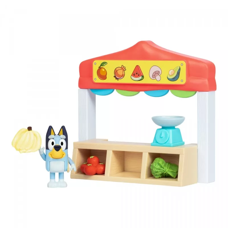 Set de figuras de juguete TMTOYS Mini Bluey tienda de alimentos BLU17555 - set de minifiguras para jugar