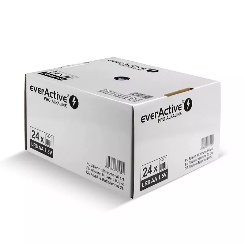 Pilas alcalinas everActive LR64BLPADIS — 96 unidades, tamaño AA