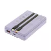 Batería portátil Tellur TLL158441, 10000 mAh, cables USB-C y Lightning integrados, violeta