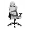 Silla gaming Huzaro Force 6.2 con asiento envolvente gris, blanca