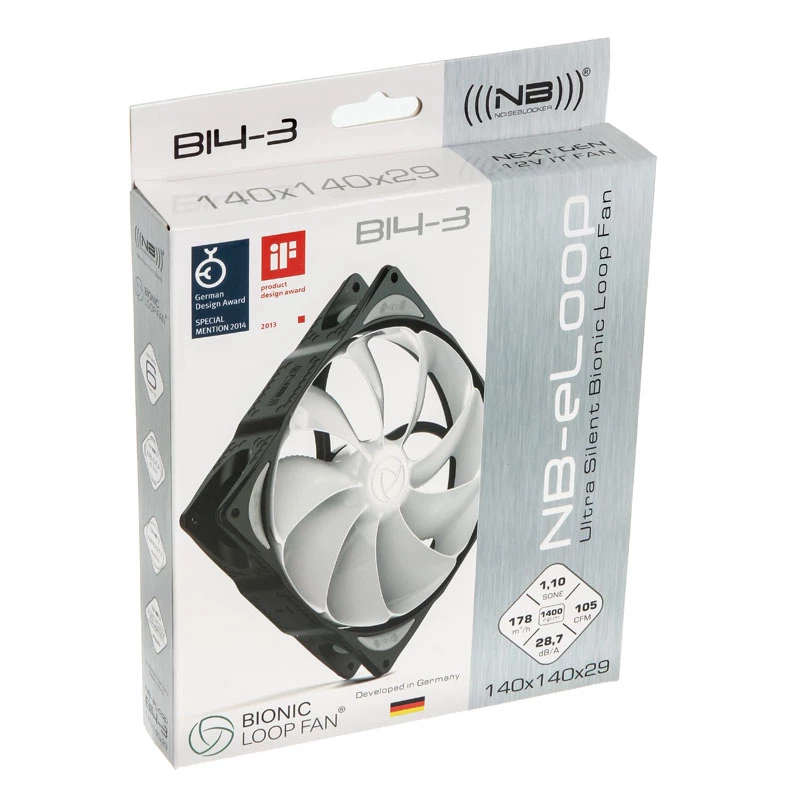 NOISEBLOCKER B14-3 ventilador para carcasa de 140 mm - negro