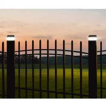 GB128 Lámpara solar LED para postes de valla y jardín, Negro - Verde Blue