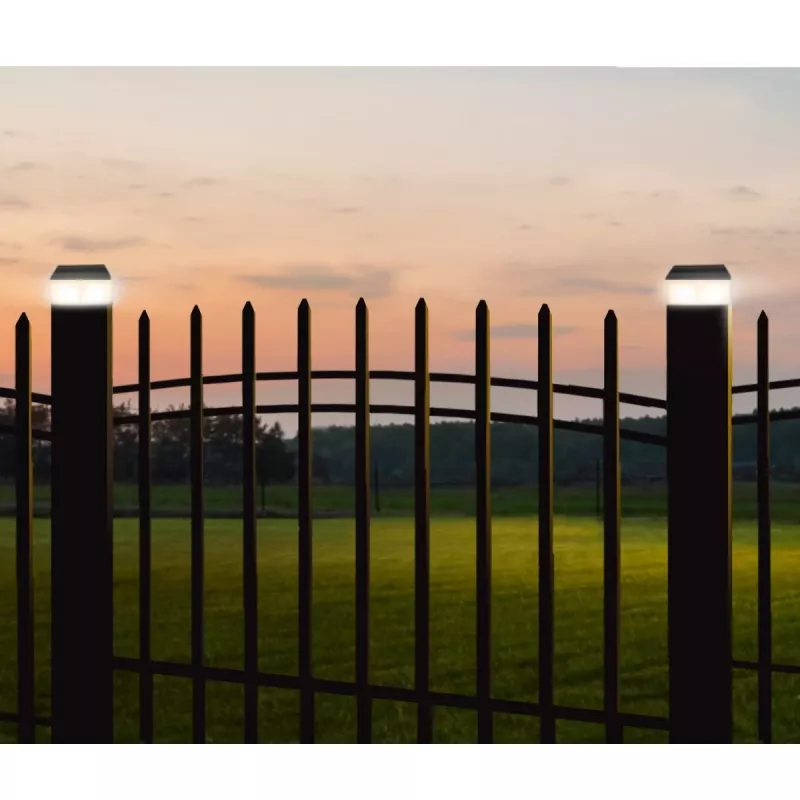 GB128 Lámpara solar LED para postes de valla y jardín, Negro - Verde Blue