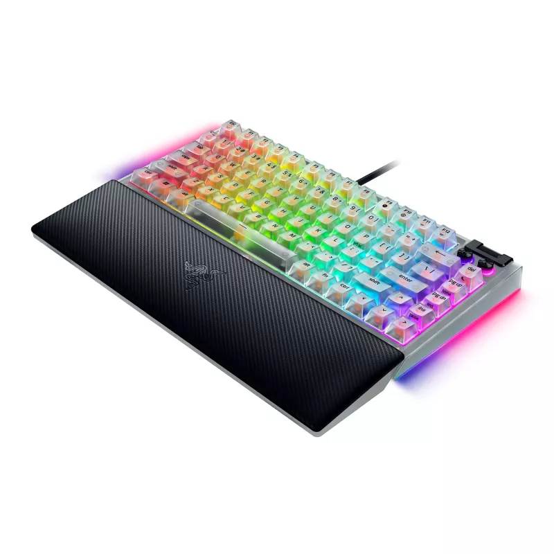 Teclado mecánico gaming hot-swappable Razer | BlackWidow V4 75% | Teclado gaming | Con cable | US | Phantom White Edition | USB Type-C | Razer Mechani