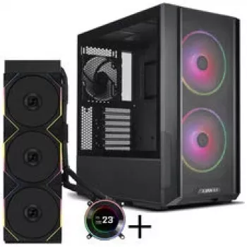 Caja de PC Lian Li LANCOOL 216 + HYDROSHIFT II LCD-C 360TL AiO - negro