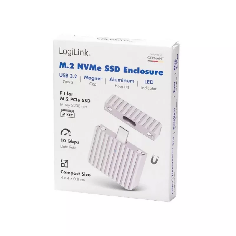 Carcasa SSD USB3.2 Gen2x1 USB-C NVM muy pequeña
