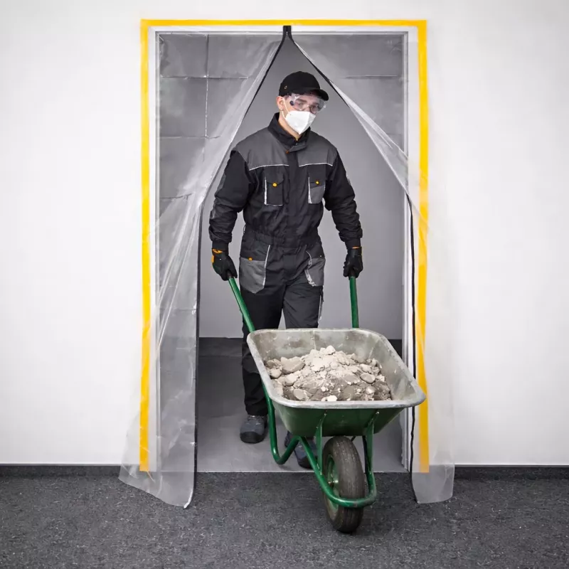 Puerta protectora contra polvo para reformas Xxl, cortina antipolvo 230X135 recta