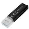 Lector de tarjetas SAVIO AK-64 salida USB 3.2 Gen 1 Type-A, ranura microSD, 5000 Mbit/s, negro