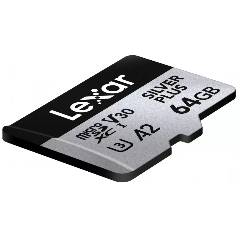 Tarjeta MicroSD Lexar 64 GB UHS-I Clase 3 SILVER PLUS