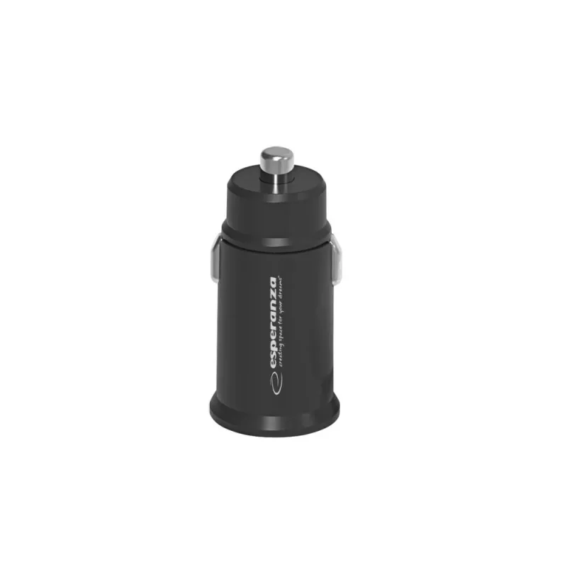Cargador USB para coche ESPERANZA EZC111K, 20W (USB-C PD 20W + USB-A QC3.0), entrada 12–24V, negro