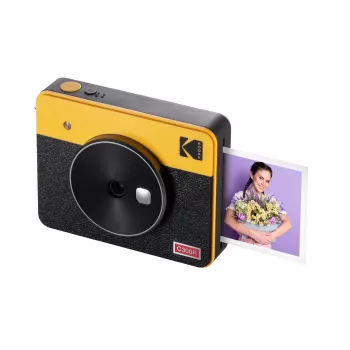 Cámara instantánea Kodak Mini Shot 3 Retro C300R amarilla — impresión instantánea, diseño compacto