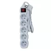 Regleta ESPERANZA ELK214W 1,5 m, 5 tomas de red tipo E, para interiores, blanca