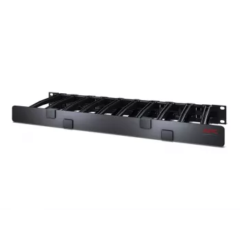 APC NetShelter gestión de cables, organizador de cables horizontal, 1U, de un lado con tapa, negro, 482,6 x 44,45 x 165,1 mm