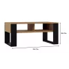 Mesa de centro Topeshop MODERN 2P ART CZ mesa auxiliar / mesa esquinera de centro forma rectangular 2 patas