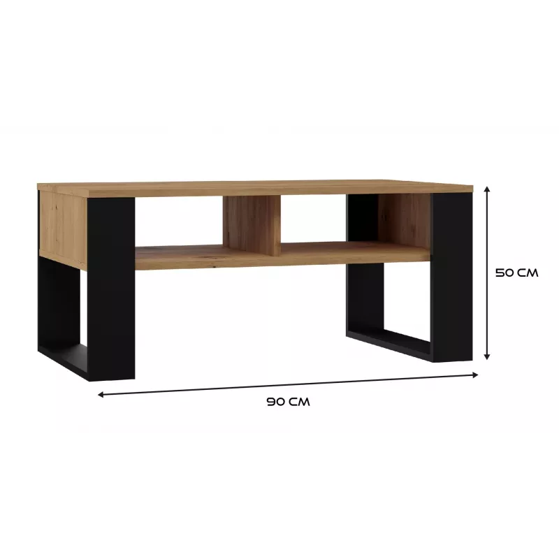 Mesa de centro Topeshop MODERN 2P ART CZ mesa auxiliar / mesa esquinera de centro forma rectangular 2 patas